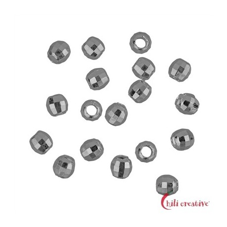 Kugel 3,0 mm Silber rhodiniert facettiert VE 65 Stück