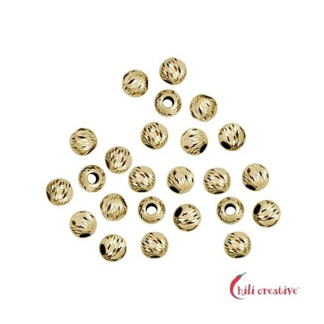 Kugel 2,5 mm Silber vergoldet Lasercut VE 100 Stück