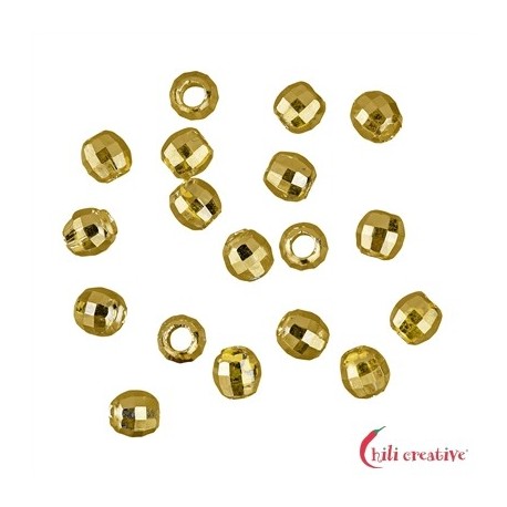 Kugel 2,0 mm Silber vergoldet facettiert VE 100 Stück