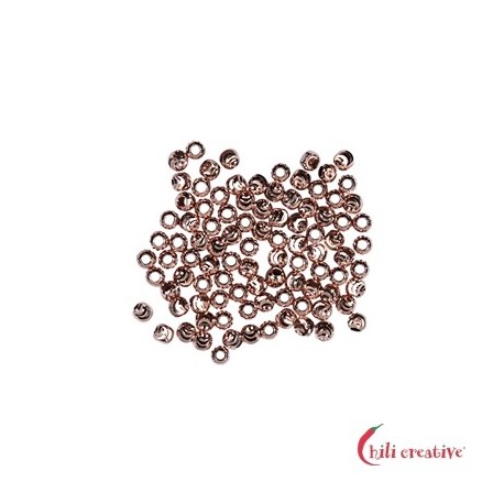 Kugel 2,0 mm Silber rosevergoldet Lasercut VE 100 Stück
