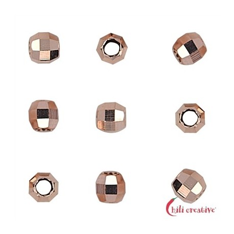 Kugel 2,0 mm Silber rosevergoldet facettiert VE 100 Stück