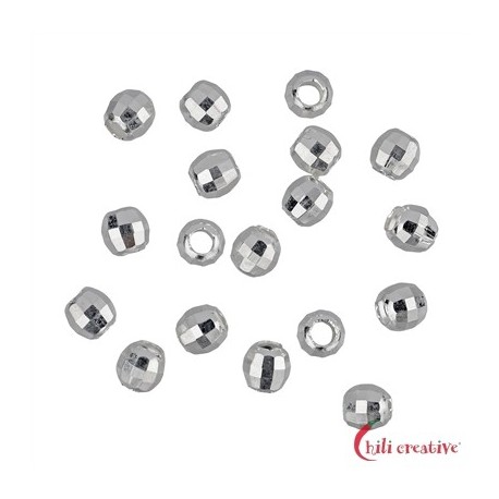 Kugel 2,0 mm Silber rhodiniert facettiert VE 100 Stück