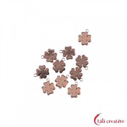 Kleeblatt mit Öse 06 mm Silber rosevergoldet VE 10 Stück