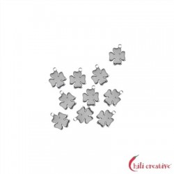 Kleeblatt mit Öse 06 mm Silber rhodiniert VE 10 Stück