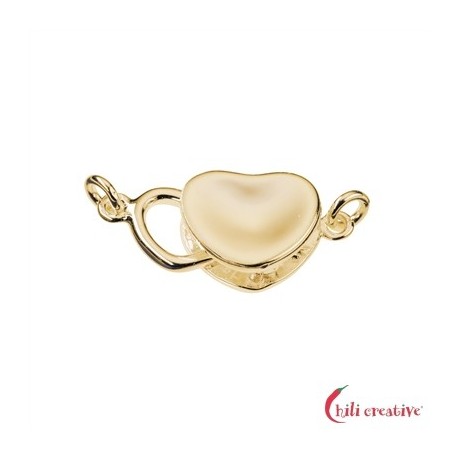 Klappverschluss Herz 22 mm Silber vergoldet VE 1 Stück