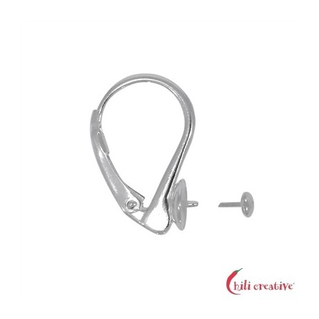 Klappbrisur mit Halbschale 18 mm Silber VE 2 Stück