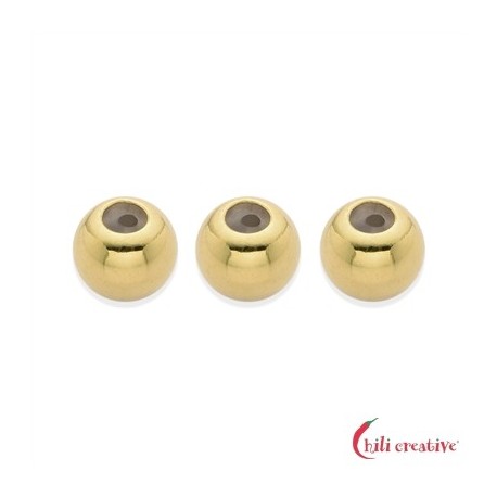 Justierkugel 6,0 mm (3,0 mm Loch) Silber vergoldet VE 3 Stück