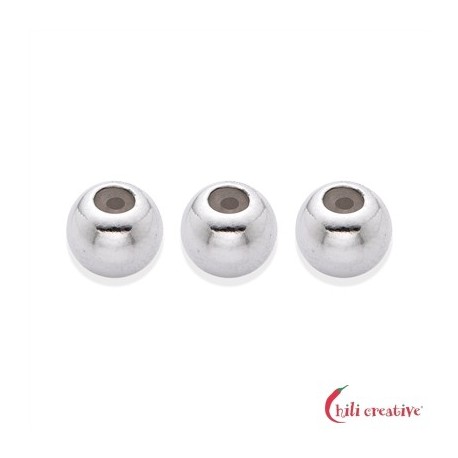 Justierkugel 6,0 mm (3,0 mm Loch) Silber rhodiniert VE 3 Stück