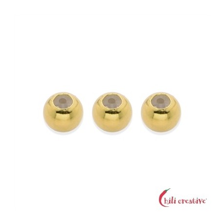 Justierkugel 5,0 mm (2,6 mm Loch) Silber vergoldet VE 3 Stück