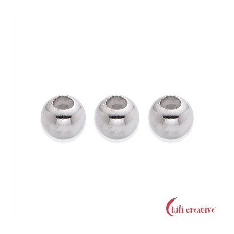 Justierkugel 5,0 mm (2,6 mm Loch) Silber rhodinert VE 3 Stück