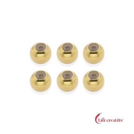 Justierkugel 4,0 mm (1,8 mm Loch) Silber vergoldet VE 6 Stück