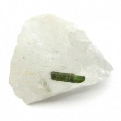 Rohstein Kristall Turmalin grün in Quarz 3 - 4 cm