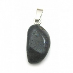 Trommelstein-Anhänger Opal schwarz Honduras 925er Silber