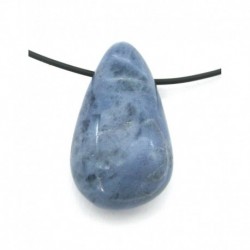 Tropfen-Anhänger groß Sodalith hell 3 - 4 cm gebohrt