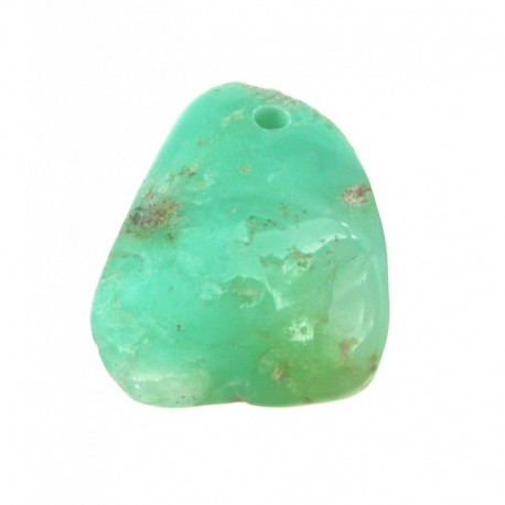 Trommelstein Chrysopras frontgebohrt 2,5 - 3 cm
