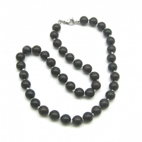 Kugel-Kette Jaspis dunkel 8 mm 45 cm lang