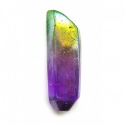 Bergkristall Spitze 3 - 5 cm behandelt lila-grün 1 Stück