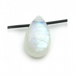 Cabochon gebohrt Labradorit weiß mit Blauschimmer Tropfen 1,5 cm