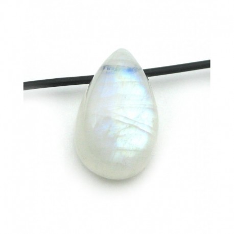 Cabochon gebohrt Labradorit weiß mit Blauschimmer Tropfen 1,5 cm