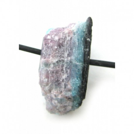 Rohstein gebohrt Turmalin Paraiba 1,5 - 2 cm