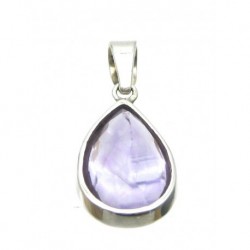 Anhänger Amethyst Tropfen, ca. 32 x 15 x 13 mm, 925er Silber