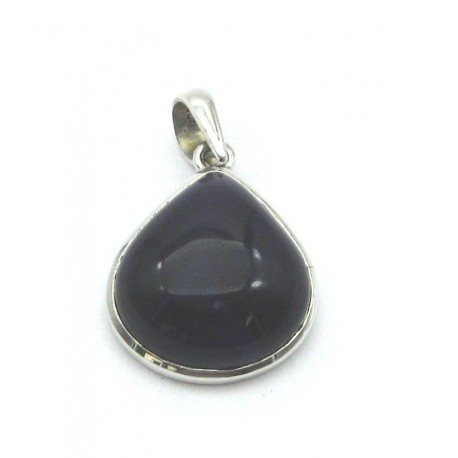 Anhänger Amethyst Tropfen, ca. 35 x 23 mm, 925er Silber