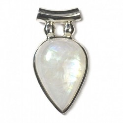 Anhänger Pipe Labradorit weiß Tropfen, 20x37 mm, 925er Silber