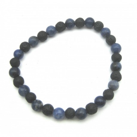 Kugel-Armband Mix Lava Sodalith 6 mm