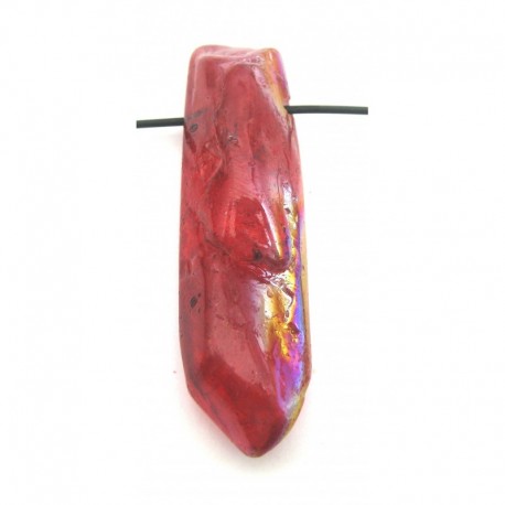 Bergkristall Spitze gebohrt 3 - 5 cm behandelt rot 1 Stück