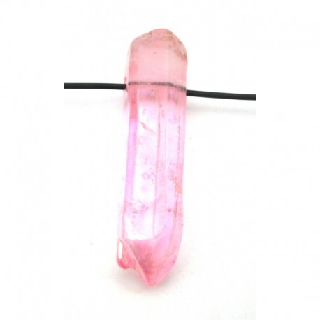 Bergkristall Spitze gebohrt 3 - 5 cm behandelt hell-rosa 1 Stück
