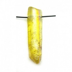 Bergkristall Spitze gebohrt 3 - 5 cm behandelt gelb 1 Stück