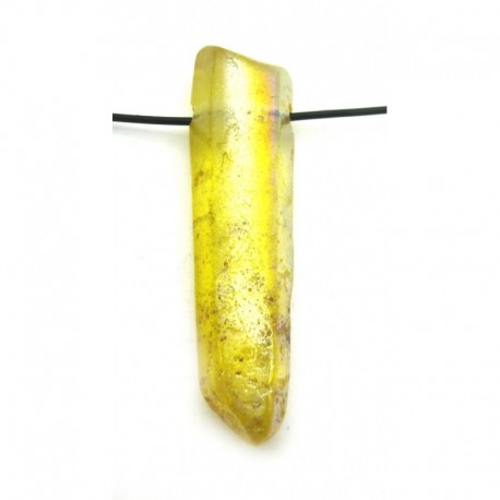 Bergkristall Spitze gebohrt 3 - 5 cm behandelt gelb 1 Stück