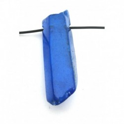 Bergkristall Spitze gebohrt 3 - 5 cm behandelt dunkelblau 1 Stück