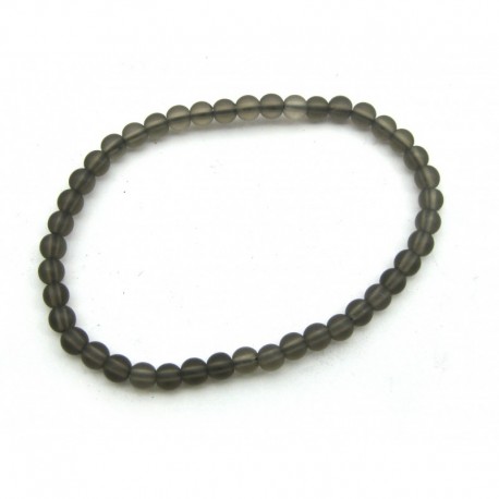 Kugel-Armband Rauchquarz matt 4 mm