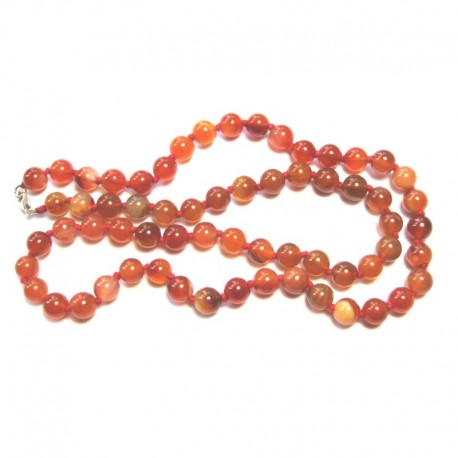 Kugel-Kette Carneol (erhitzt) 8 mm 80 cm lang