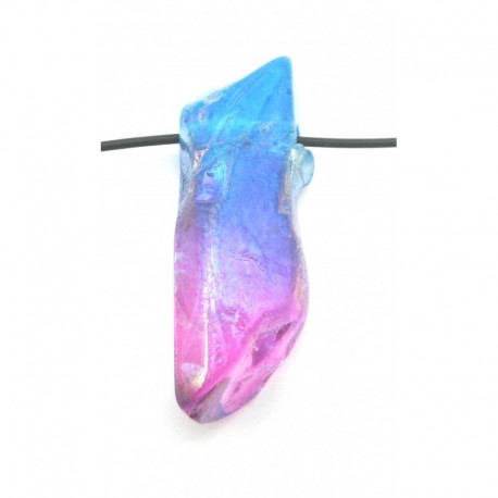 Bergkristall Spitze gebohrt 3 - 5 cm behandelt pink-blau B-Qualiätät