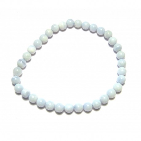 Kugel-Armband Chalcedon blau 5 mm