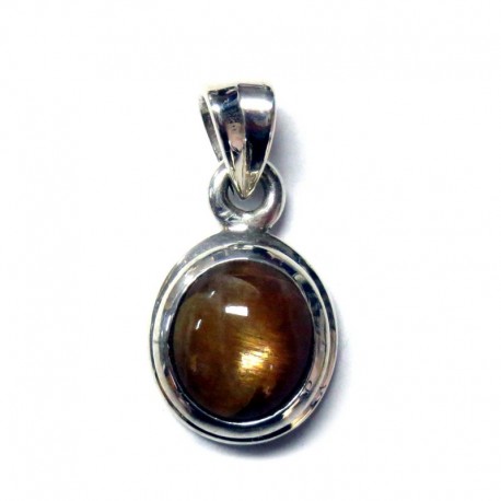 Anhänger Sonnenstein rund, 10 mm, 925er Silber