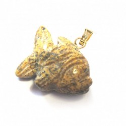 Fisch Landschaftsmarmor 2 cm mit Messing-Öse