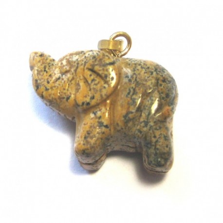 Elefant Landschaftsmarmor 2 cm mit Messing-Öse