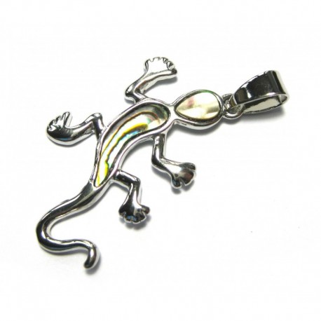 Anhänger Gecko mit Abalone-Muschel 34x24x5 mm