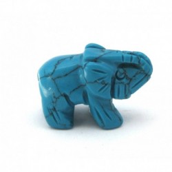 Tiergravur Elefant Magnesit (türkisfarben gefärbt) 2x3 cm