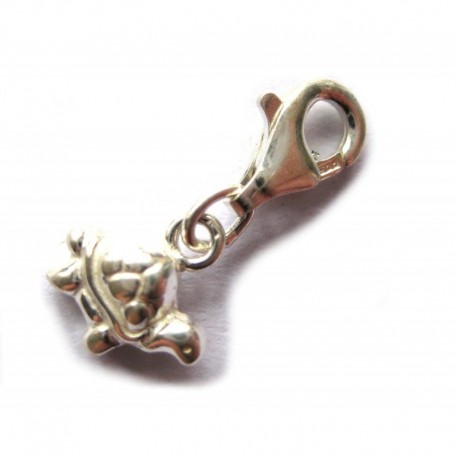 Charm Anhänger Schildkröte 2 cm 925er Silber