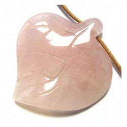 Blatt gebohrt Rosenquarz 42x48 cm