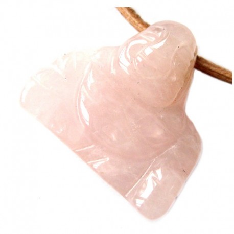 Buddha Rosenquarz gebohrt 2,5 cm