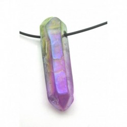 Bergkristall Spitze gebohrt 3 - 5 cm behandelt lila-grün 1 Stück