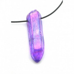 Bergkristall Spitze gebohrt 3 - 5 cm behandelt lila-grün 1 Stück