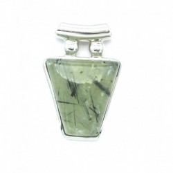 Anhänger Prehnit Oval 25x51 mm 925er Silber