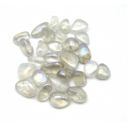 Trommelsteine Angel Aura (Bergkristall behandelt) B mit Klüften und teils Gitternetzabdruck VE 500 g