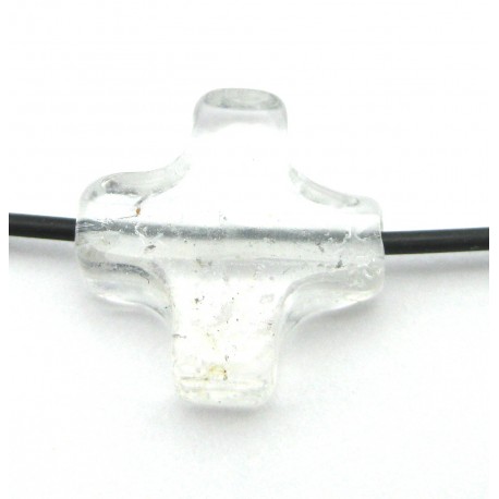 Kreuz gebohrt Bergkristall 15 mm